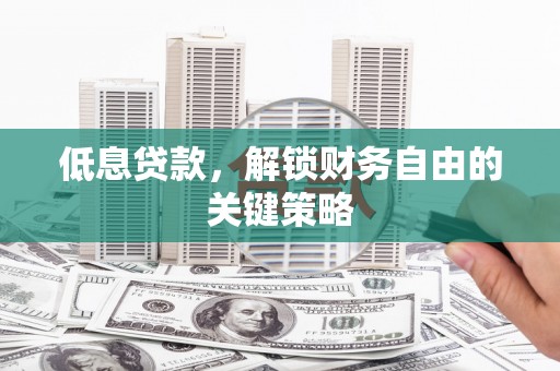 绥化低息贷款，解锁财务自由的关键策略
