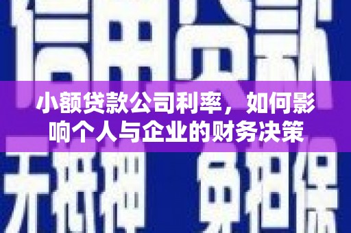 绥化小额贷款公司利率，如何影响个人与企业的财务决策