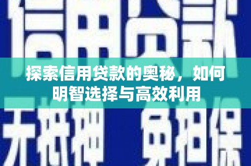 绥化探索信用贷款的奥秘，如何明智选择与高效利用