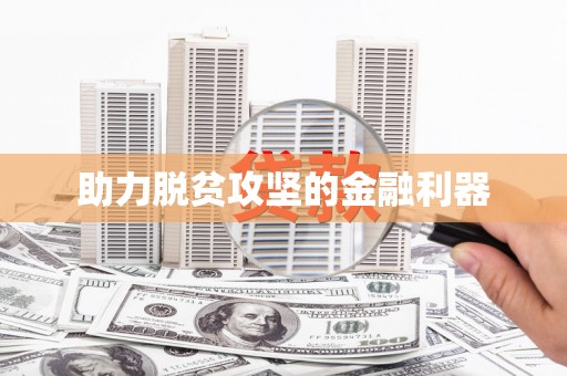 绥化助力脱贫攻坚的金融利器
